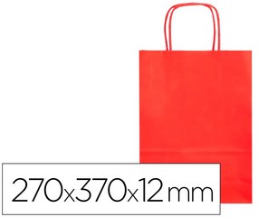 Saco de Papel Basika Celulose Vermelho M com Asa Torcida 270x370x12 mm
