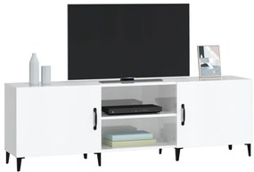 Móvel de TV 150x30x50 cm derivados de madeira branco brilhante