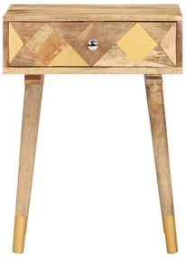 Mesa de cabeceira 43x30x58 cm madeira de mangueira maciça