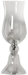 Jarro de Cristal Transparente/Prata - 19x59cm com base: ø20,5cm
