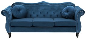 Conjunto de sofás com 5 lugares em veludo azul cobalto SKIEN Beliani