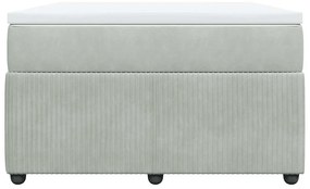Cama boxspring com colchão 120x190 cm veludo cinzento-claro