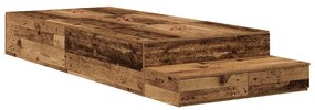 Estrado de cama com arrumação em madeira antiga 100x200 cm