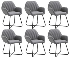 vidaXL Cadeiras de jantar 6 pcs tecido cinzento-escuro