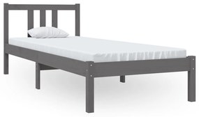 Estrutura cama pequena solteiro 75x190 cm madeira maciça cinza