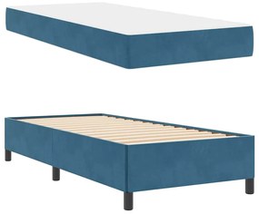 Estrutura da Cama Azul Escuro e Branco 90 x 190 cm Veludo