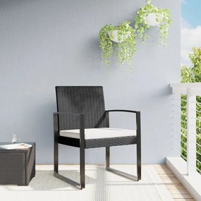vidaXL Cadeiras de jantar para jardim 2 pcs vime PP preto