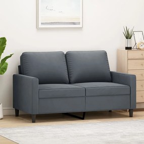 vidaXL Sofá de 2 lugares 120 cm veludo cinza-escuro