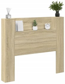 Armário cabeceira c/ luzes LED 120x16,5x103,5cm carvalho sonoma