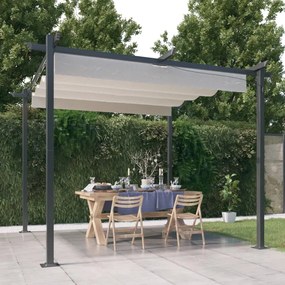 vidaXL Gazebo de jardim com telhado retrátil 3x3 m cor creme