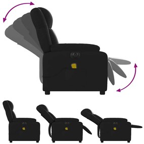 Poltrona massagens reclinável elétrica couro artificial preto
