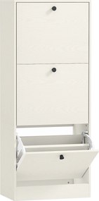 HOMCOM Sapateira Estreita com 3 Portas Sapateira para Entrada com Prateleiras Ajustáveis para 12 Pares de Sapatos 47x28x115 cm Branco | Aosom Portugal