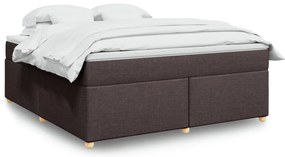 vidaXL Cama com molas/colchão 180x200 cm tecido castanho-escuro