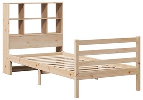 Cama com estante sem colchão 100x200 cm pinho maciço