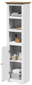 Armário de casa de banho BODO 44x30x160 cm branco e castanho