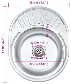 Lava-louças de cozinha com ralo e sifão oval aço inoxidável