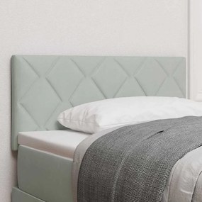 Cabeceira com design de blocos de diamante em cinza claro, 100 cm de v