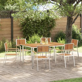 Conjunto de Jantar de Jardim vidaXL 7 Peças de Madeira Sólida de Acácia