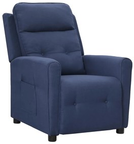 vidaXL Poltrona reclinável tecido azul