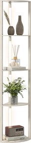 Candeeiro de Pé com Prateleiras de Canto, 41 x 29,5 x 163,5 cm, Iluminação LED Regulável, cor Carvalho