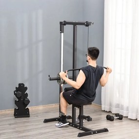 Máquina de Musculação com Polia e Assento Ajustável - HomeGym