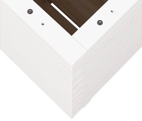 Vaso/floreira de jardim 50x50x72,5 cm pinho maciço branco