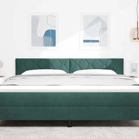 Cabeceira LED Blocos de Diamante Verde Escuro 180 cm em Veludo