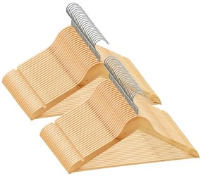 50 pcs conjunto de cabides antiderrapantes madeira