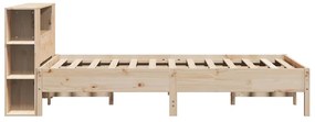 Cama com estante sem colchão 140x190 cm pinho maciço