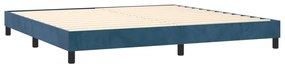 Cama box spring c/ colchão/LED 200x200 cm veludo azul-escuro