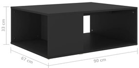 Mesa de centro 90x67x33 cm derivados de madeira preto