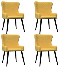 vidaXL Cadeiras de jantar 4 pcs tecido amarelo