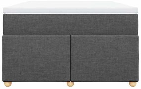 Cama boxspring com colchão 120x190 cm tecido cinzento-escuro