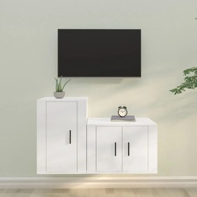 3188446 vidaXL 2 pcs conjunto móveis de TV derivados de madeira branco