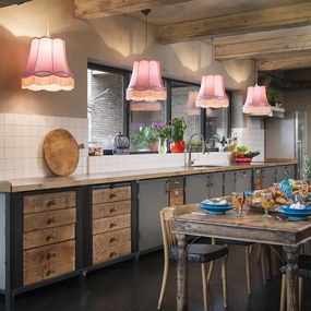 Conjunto de 4 Pendentes Retro Rosa 45cm - Granny