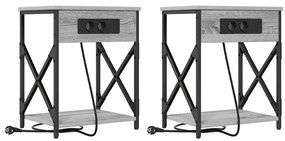 Armário de Cabeceira 2 pcs Sonoma cinzento 41 x 31 x 51 cm