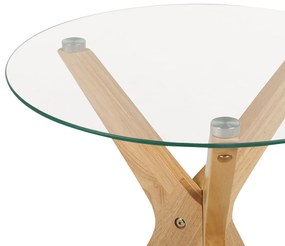 Mesa de apoio em madeira clara e tampo de vidro temperado VALLEY Beliani
