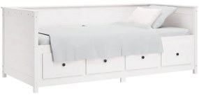Sofá-cama sem colchão 80x200 cm madeira de pinho maciça branco