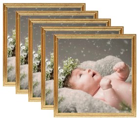 vidaXL Molduras para mesa 5 pcs 30x30 cm MDF dourado