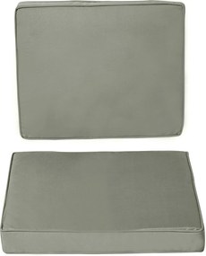 Outsunny Almofadas para cadeira poltrona de jardim almofadas de assento e encosto removíveis poliéster 56x52/56x46cm cinza escuro | Aosom Portugal