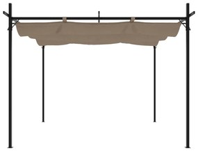 Pérgola com toldo retrátil 295x292x230 cm cor cinza-acastanhado