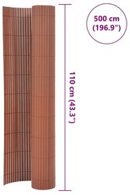 Cerca de jardim dupla face 110x500 cm castanho
