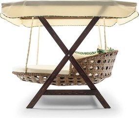 Baloiço Duplo de Jardim Dominic – Madeira de Pinho – Tecido Impermeáve