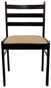 Cadeiras de jantar 2 pcs seringueira maciça e veludo castanho