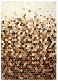 vidaXL Tapete de Couro Patchwork de Pele de Vaca Castanho 170 x 120 cm