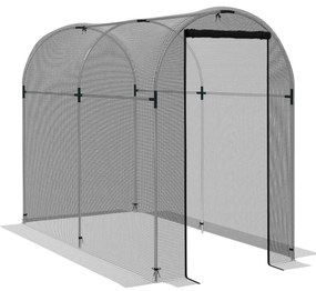 Outsunny Estufa de Cultivo Estufa de Jardim com 1 Porta Suporte e Anti UV para Proteger as Plantas 120x240x188 cm Preto