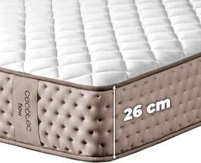 Colchão Flow 6790 Hybrid 150x190 com 7 zonas de firmeza diferentes com estrutura de molas box firme e leve