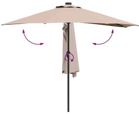 Guarda-sol de Jardim Cinzento-acastanhado 294 x 150 x 224 cm