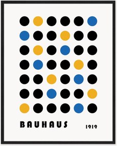 Impressão digital emoldurada Bauhaus Abstract Dots