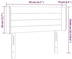 Cabeceira de cama c/ abas tecido 83x16x78/88 cm azul